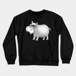 Hip Cool Hippopotamus Funny Hippo Crewneck Sweatshirt